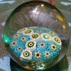Vintage Murano Millefiori Hand-blown Paperweight